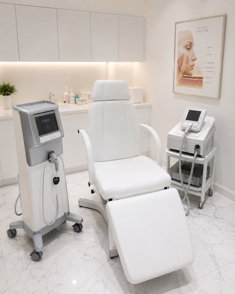 A calm, modern laser treatment room